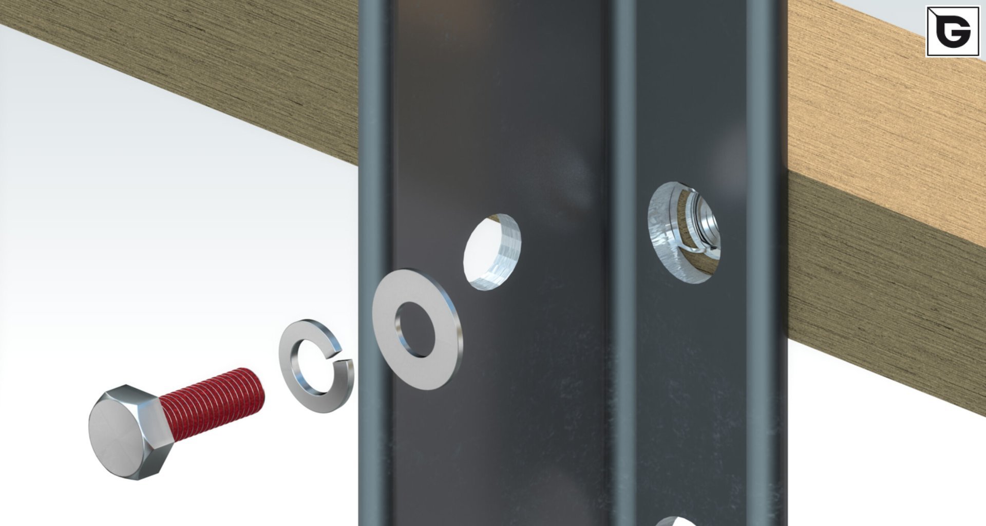 Befestigung mit 
 InPull Nut