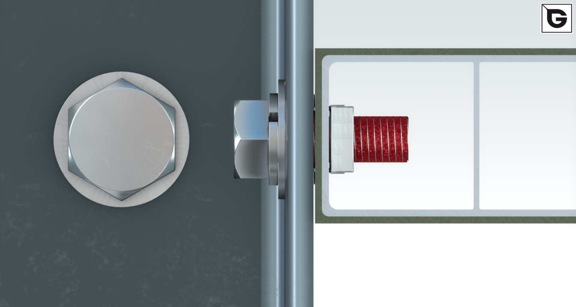 Befestigung mit 
 InPull Nut